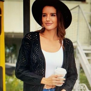 NWOT Black Open Front Cardigan